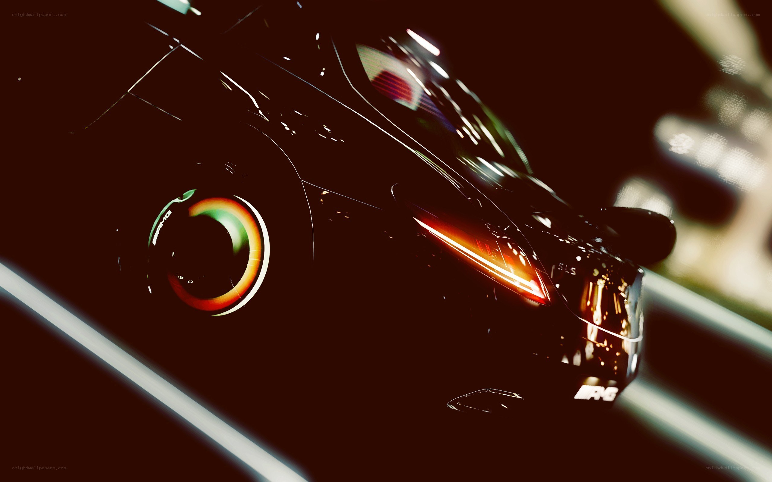 black car with glowing wheel