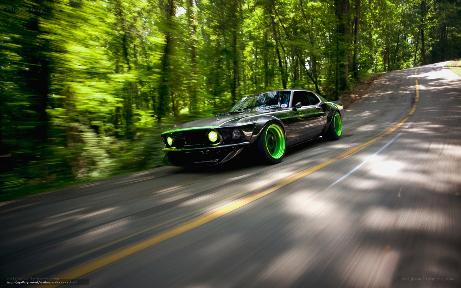 Black car with green accents