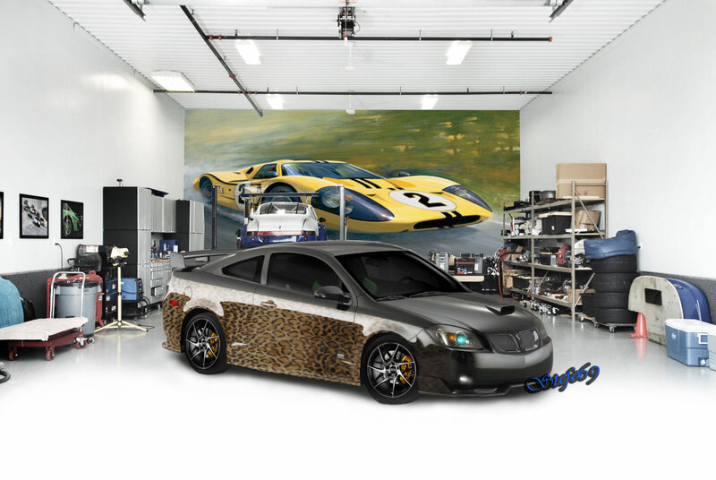 Black Car with Leopard Print