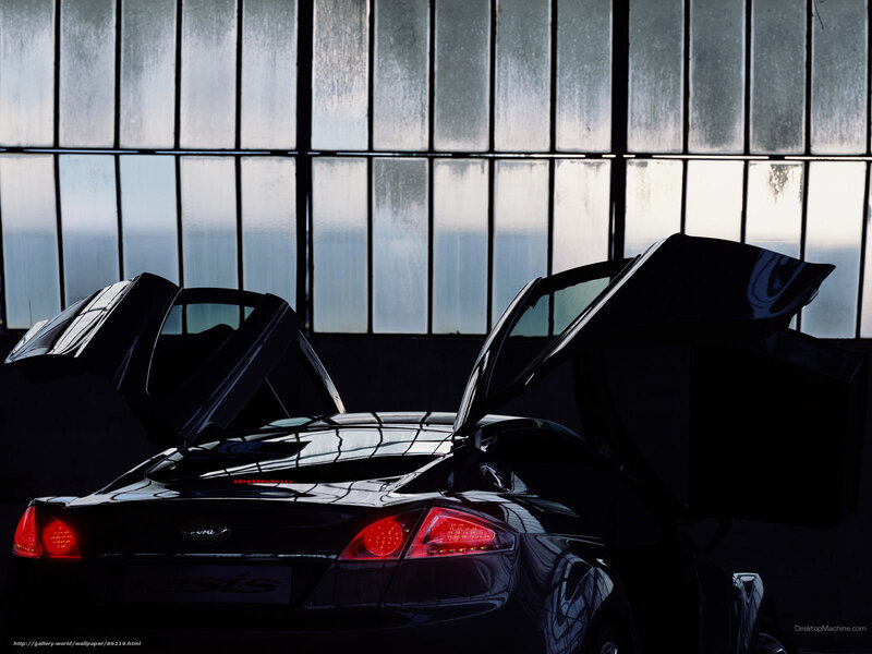 Black car with open doors
