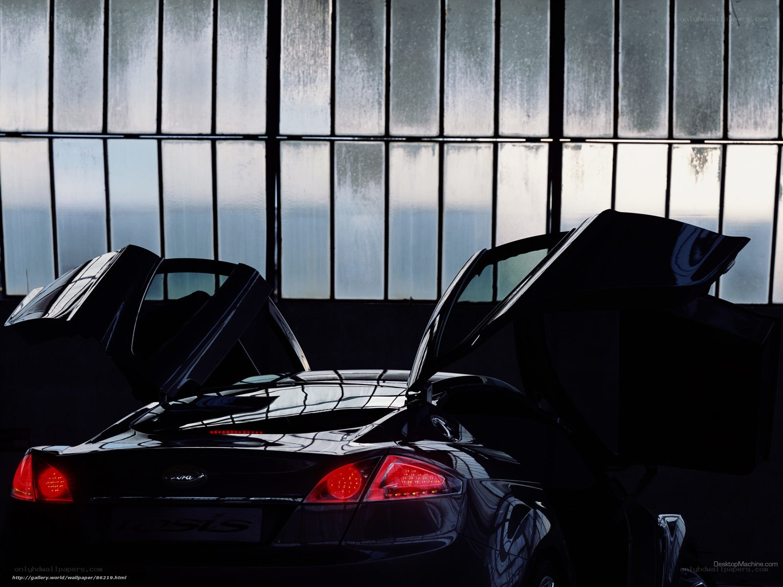 Black car with open doors