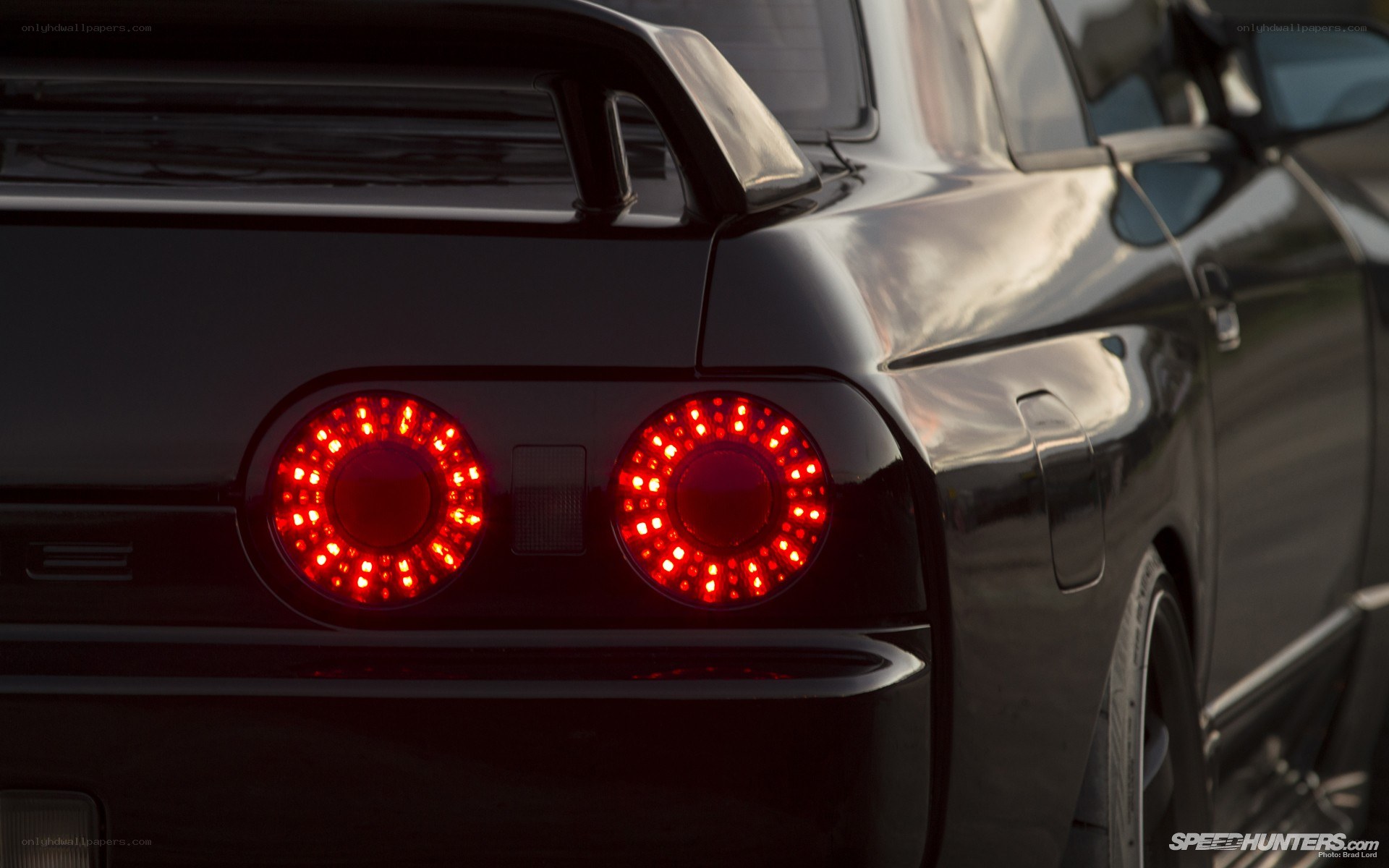 black car with red taillights
