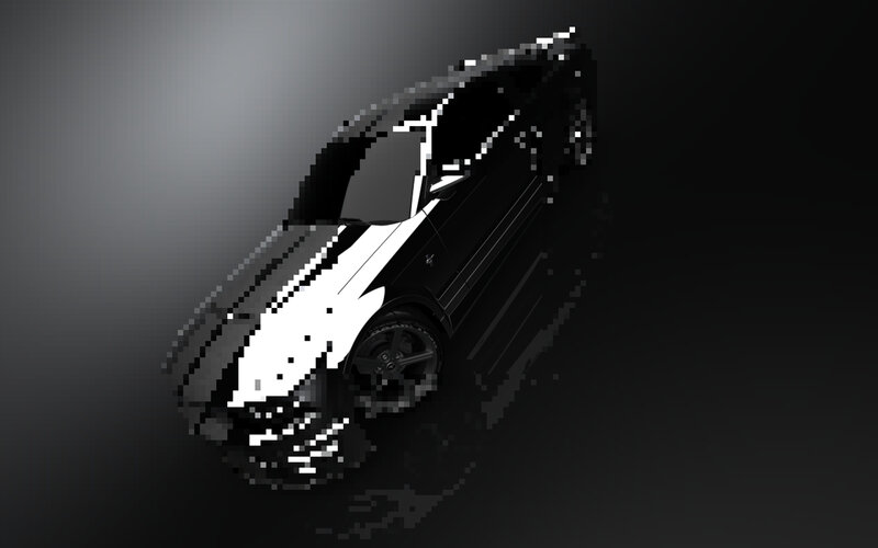 Black Car with White Stripe