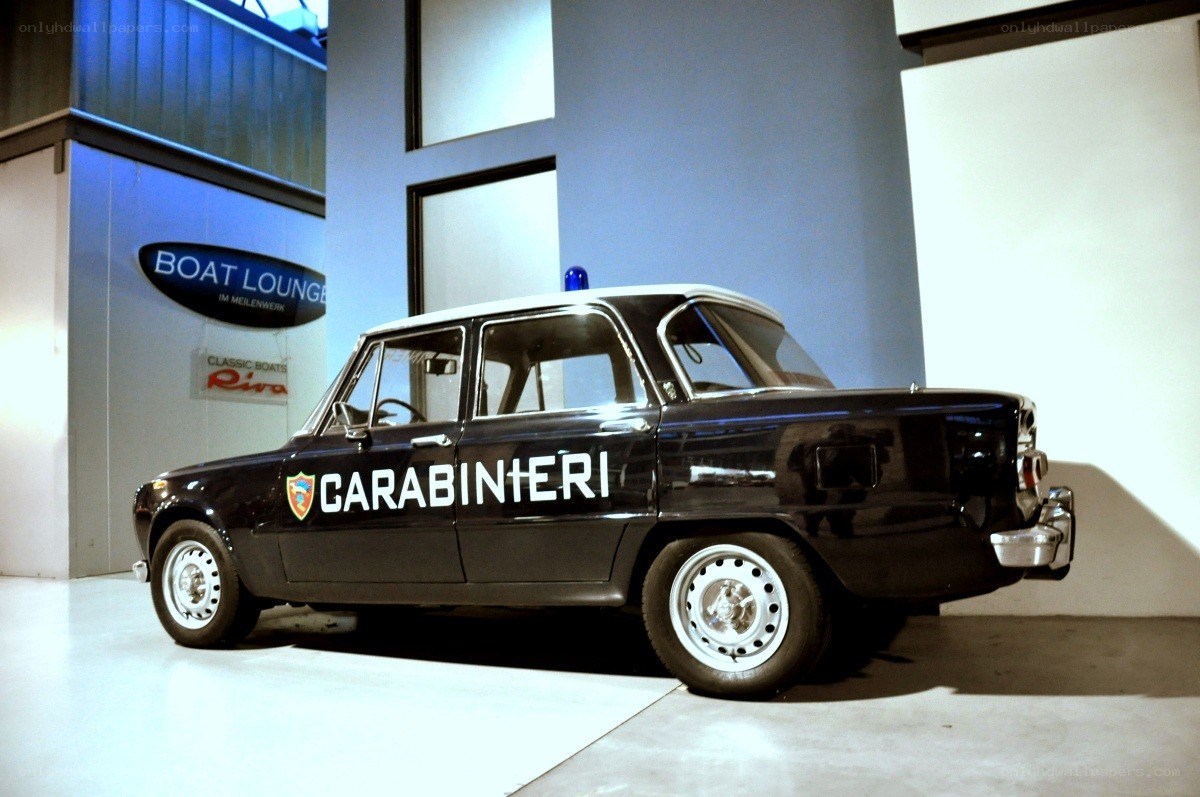 Black Carabinieri car on display