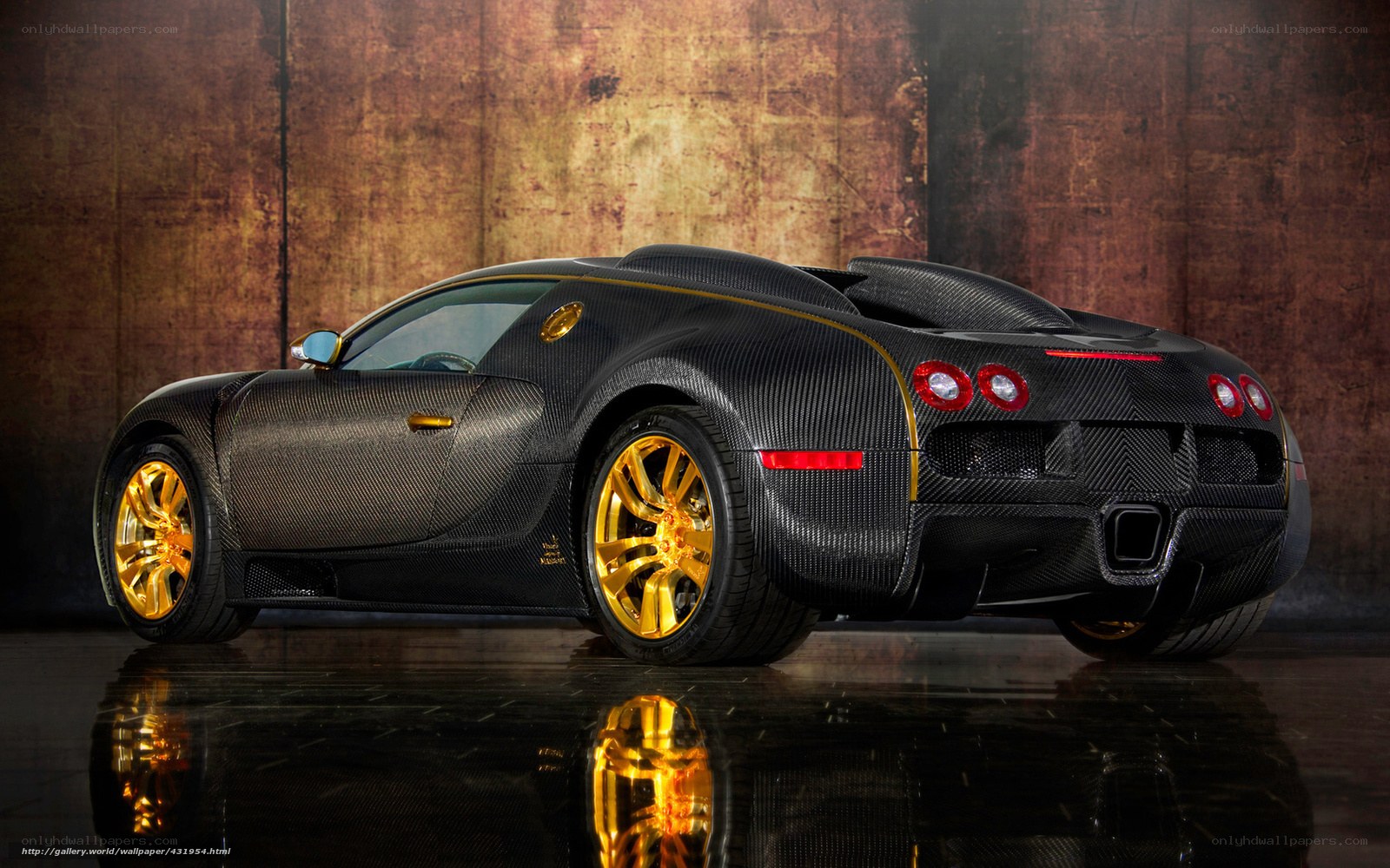 Black carbon fiber Bugatti Veyron