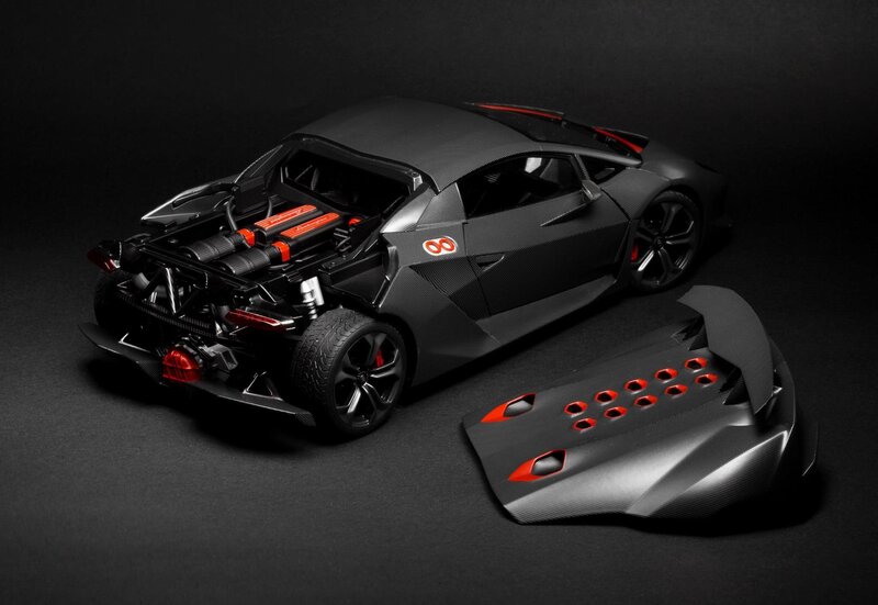 Black Carbon-fiber Car — Dramatic, Photograph, Engine