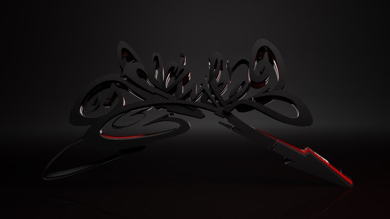 black carbon fiber logo design