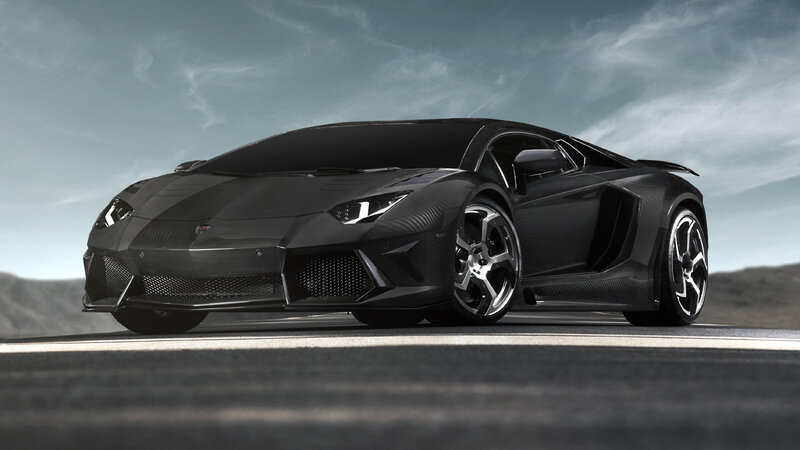 Black Carbon-fiber Sports Car — Dramatic, 3d Render