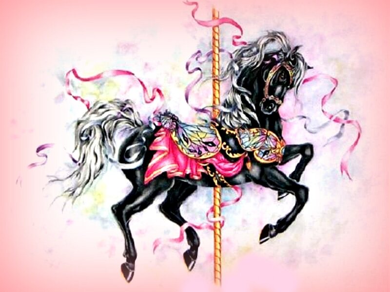 Black Carousel Horse