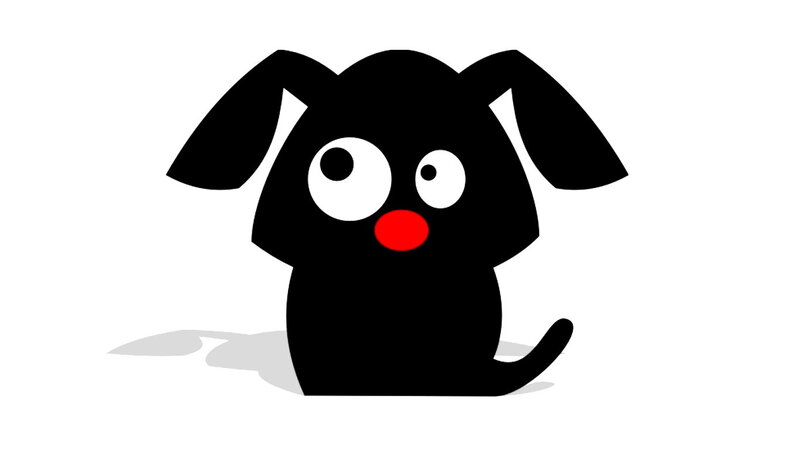 Black Cartoon Dog