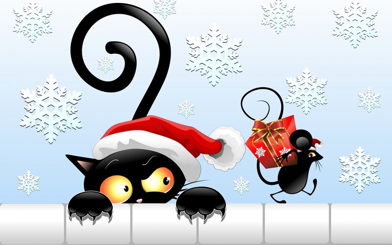 Black Cat and Mouse — Festive