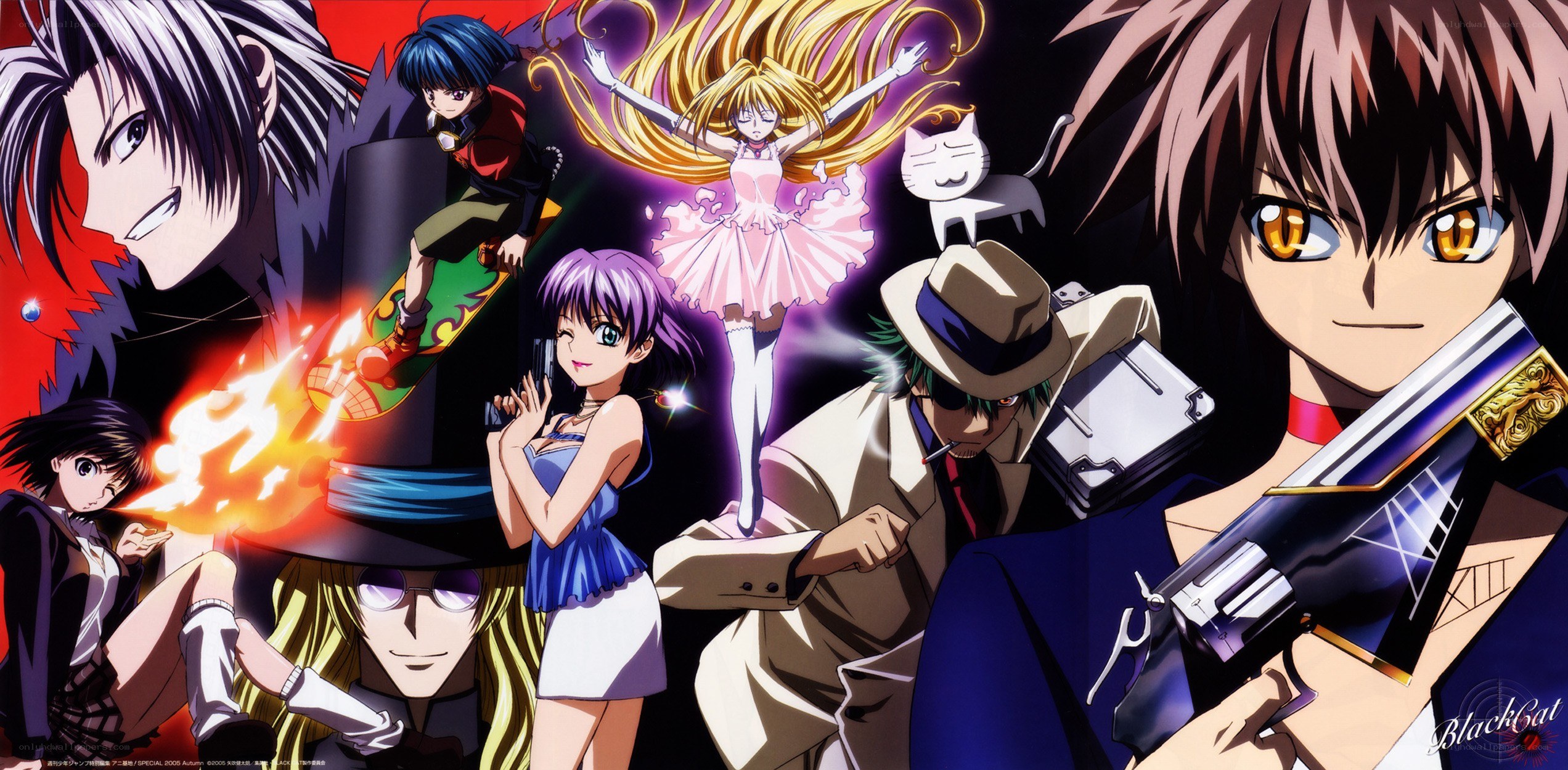 Black Cat anime character collage