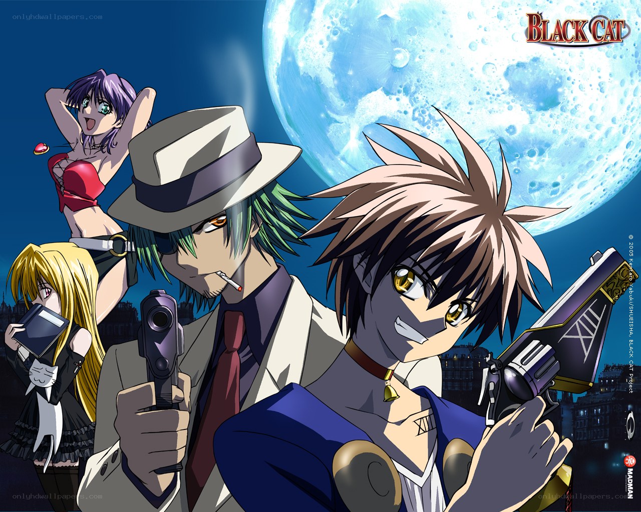 Black Cat anime character lineup