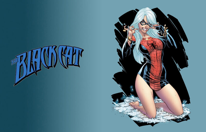 Black Cat Character — Blue, Confident