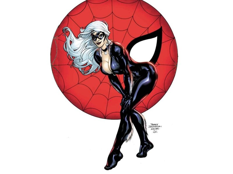 Black Cat Character — Red, Dramatic, Comic