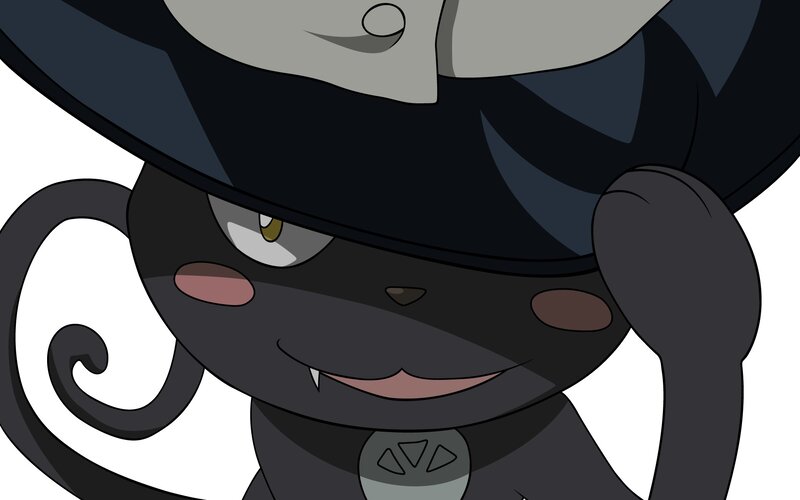 black cat character with hat