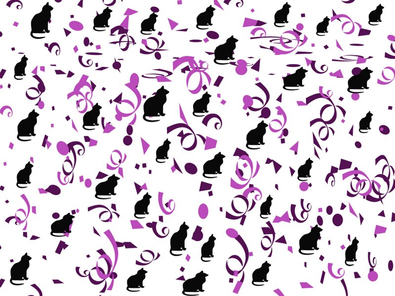 black cat confetti pattern