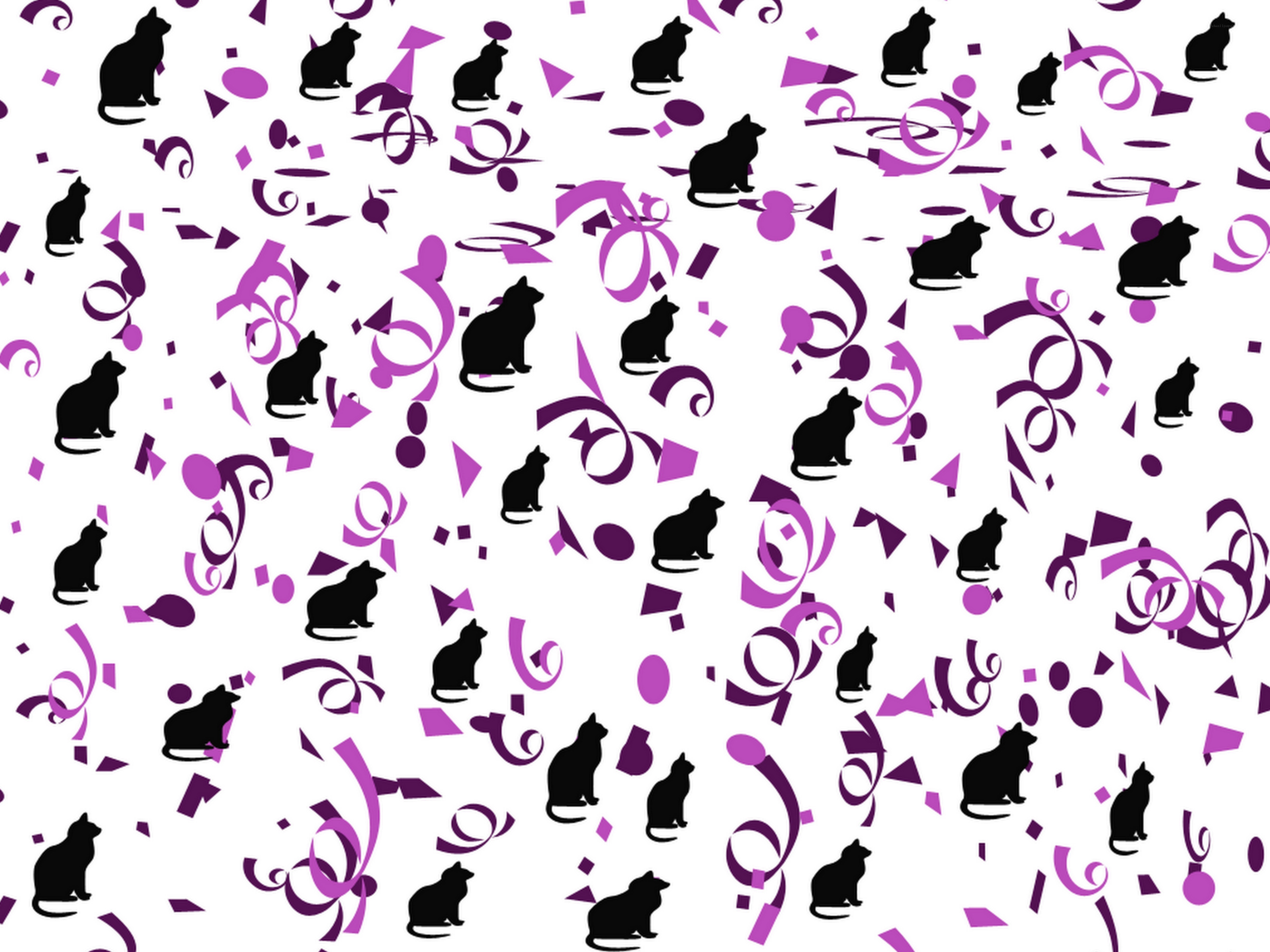 black cat confetti pattern