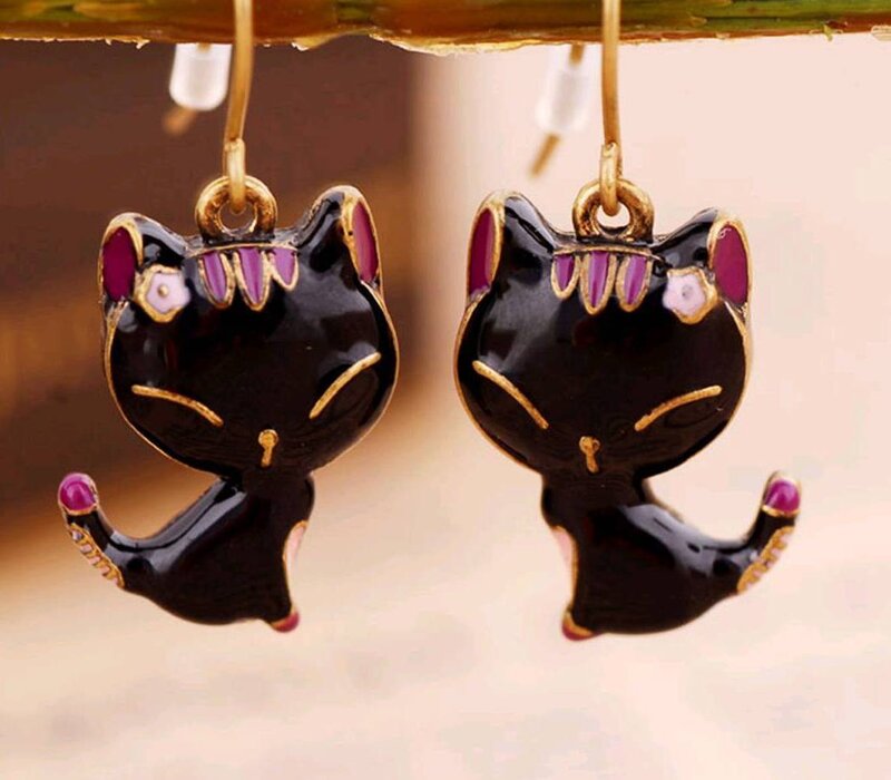 Black Cat Earrings