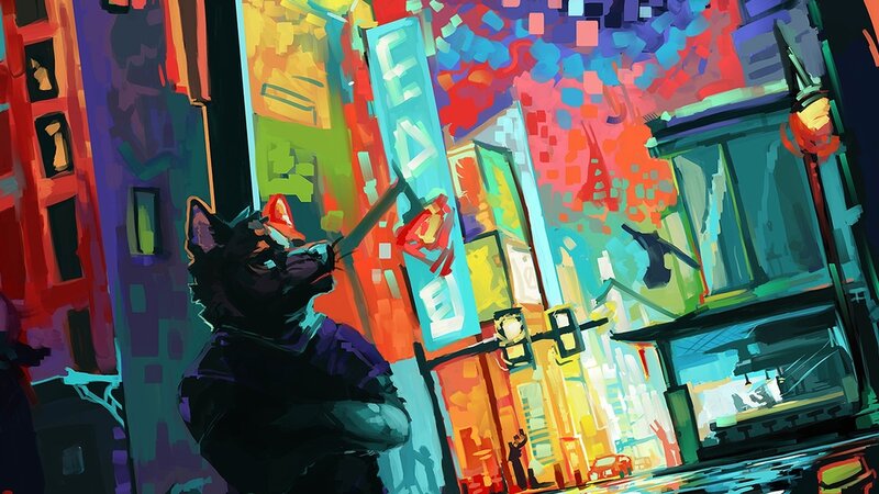 Black Cat in City