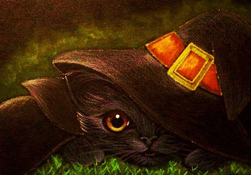 Black Cat in Hat — Dramatic