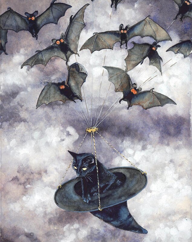 Black Cat in Hat — Whimsical