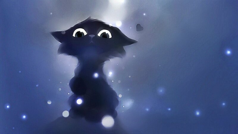 Black Cat in Space — Blue