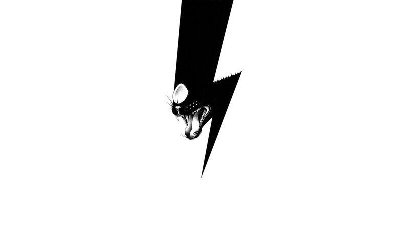 Black Cat Lightning Bolt — Dramatic