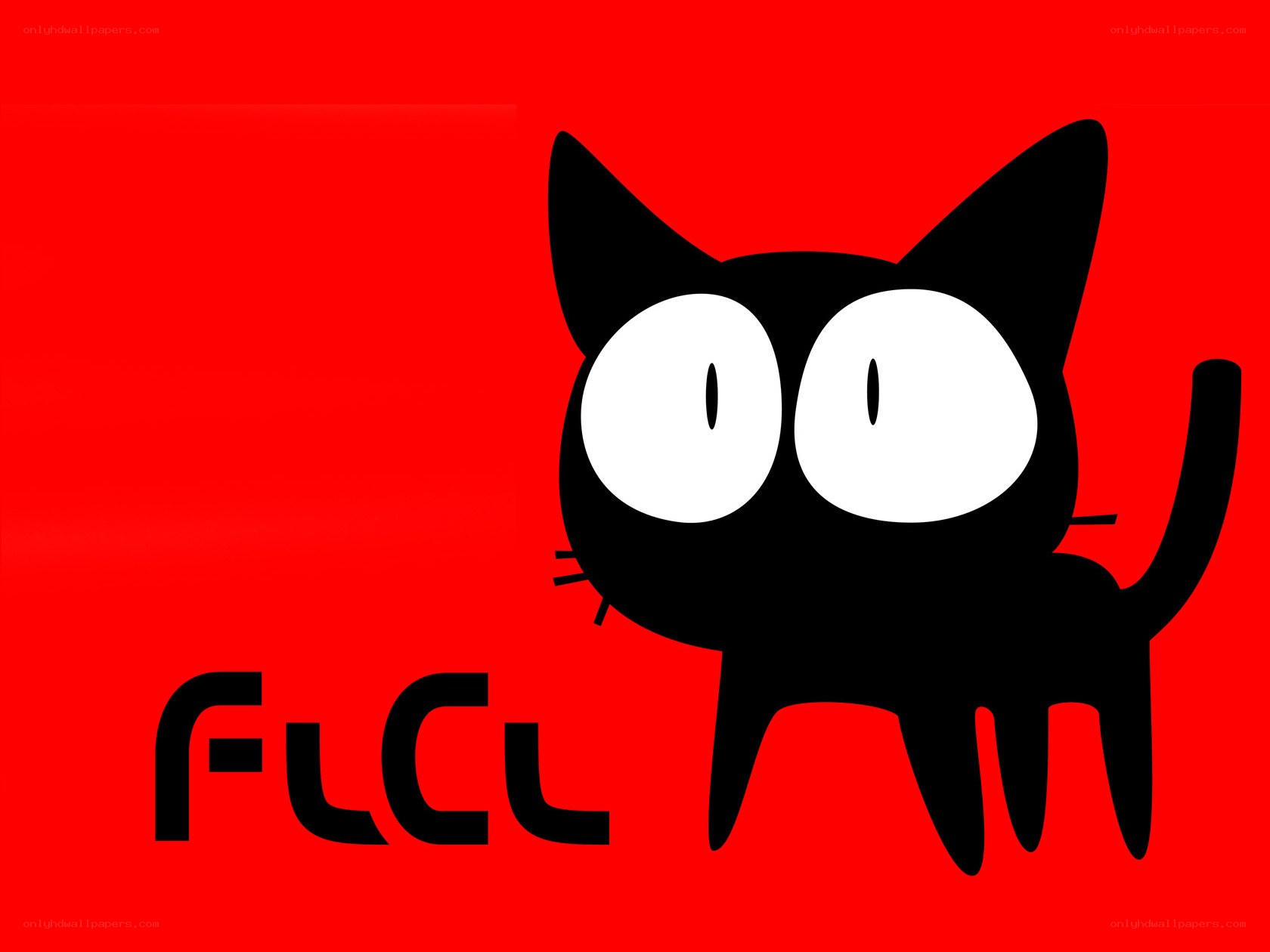 Black cat logo on red background
