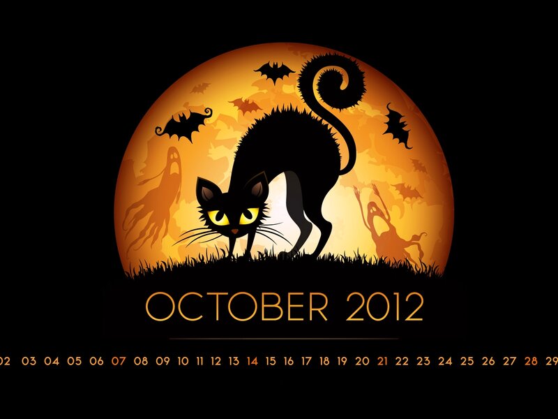 Black Cat on Moon — Spooky