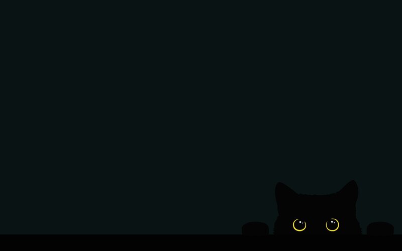 Black Cat Peeking — Mysterious
