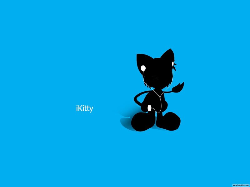 Black Cat Silhouette — Blue, Calm, Minimalist