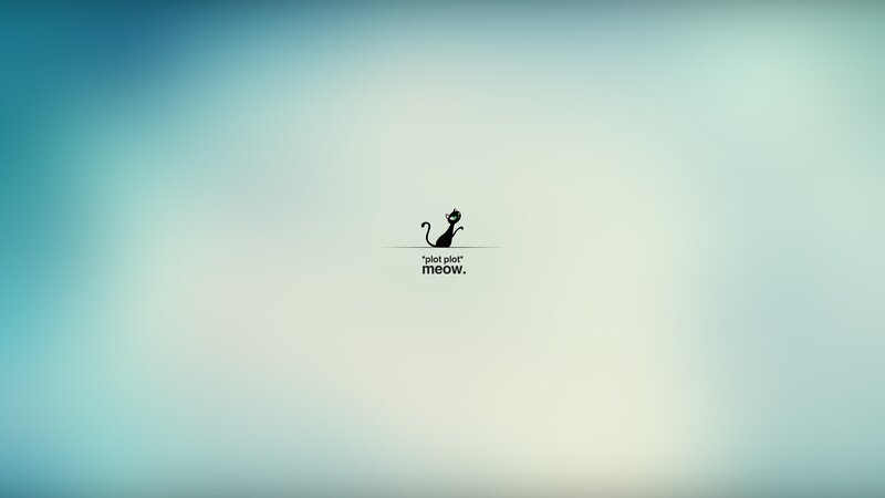Black Cat Silhouette — Blue, Calm