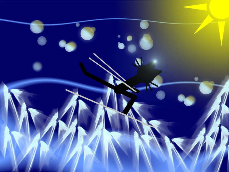 Black Cat Silhouette — Blue, Dreamy