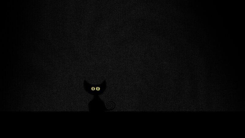 Black Cat Silhouette — Dark