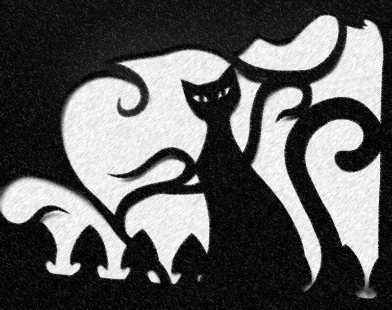 Black Cat Silhouette — Dramatic