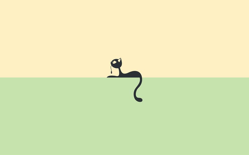 black cat silhouette on green