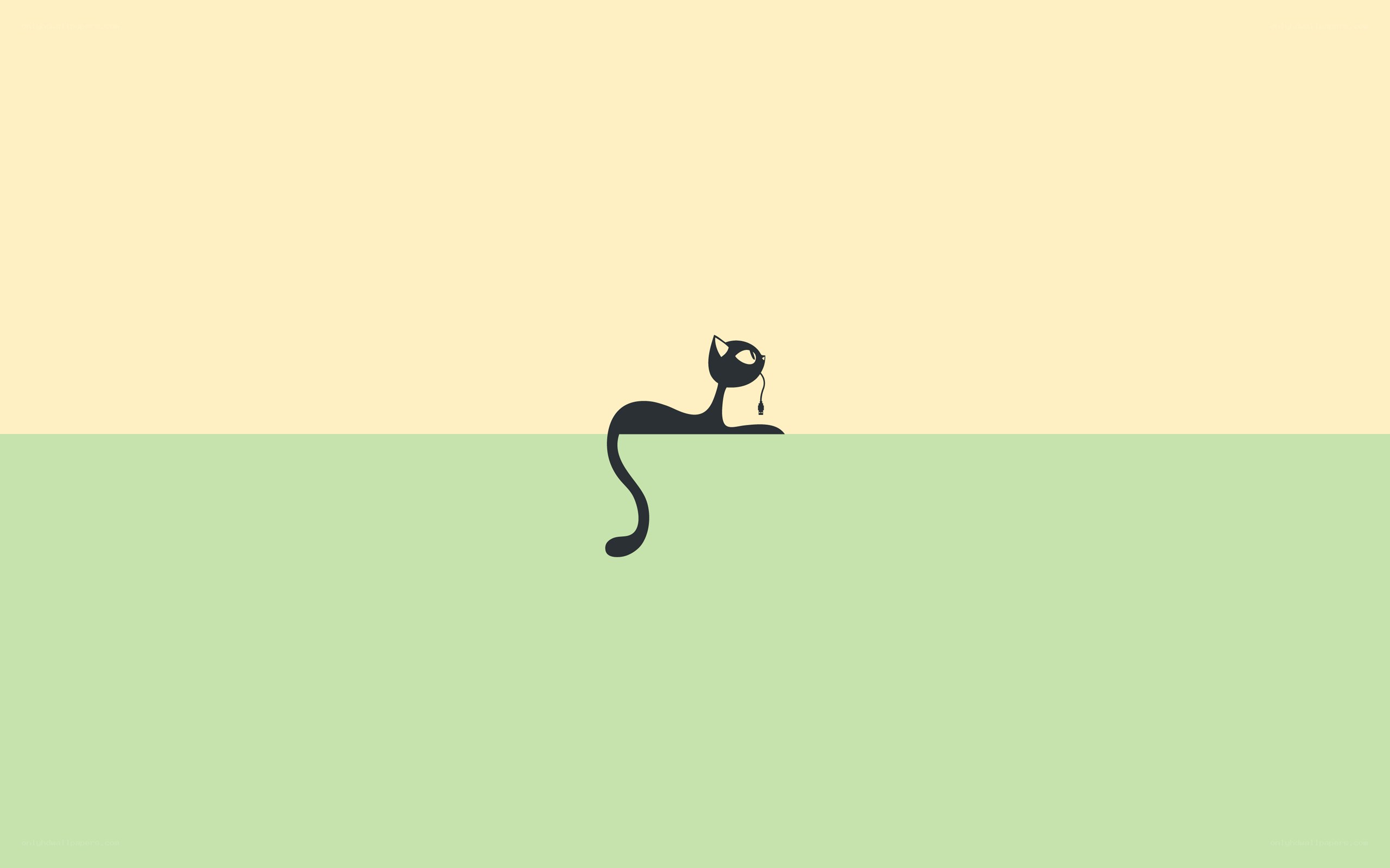 black cat silhouette on green