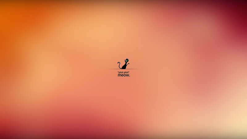 Black Cat Silhouette — Orange, Calm