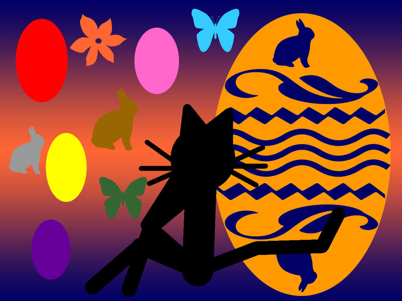 Black Cat Silhouette — Orange, Festive