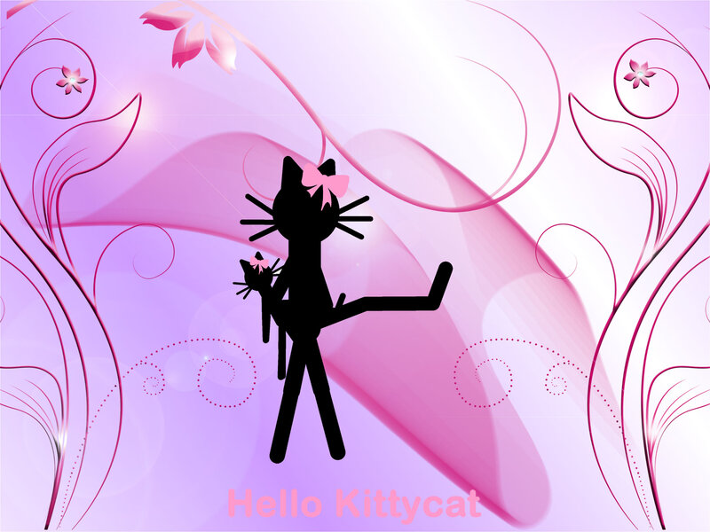 Black Cat Silhouette — Pink