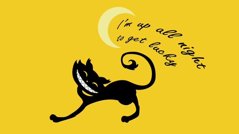 Black Cat Silhouette — Yellow, Playful