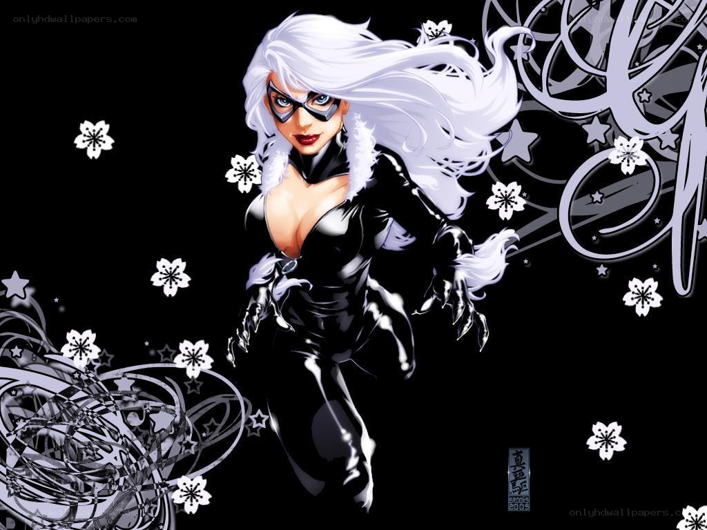 Black Cat superhero illustration