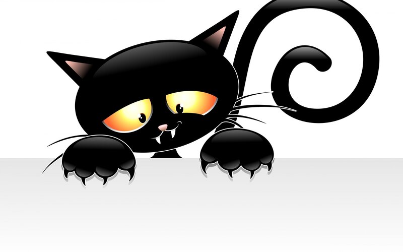 Black Cat with Fangs