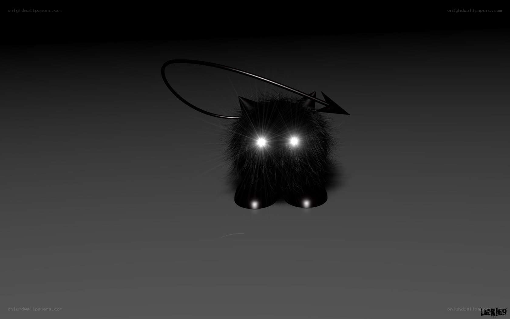 black cat with glowing eyes