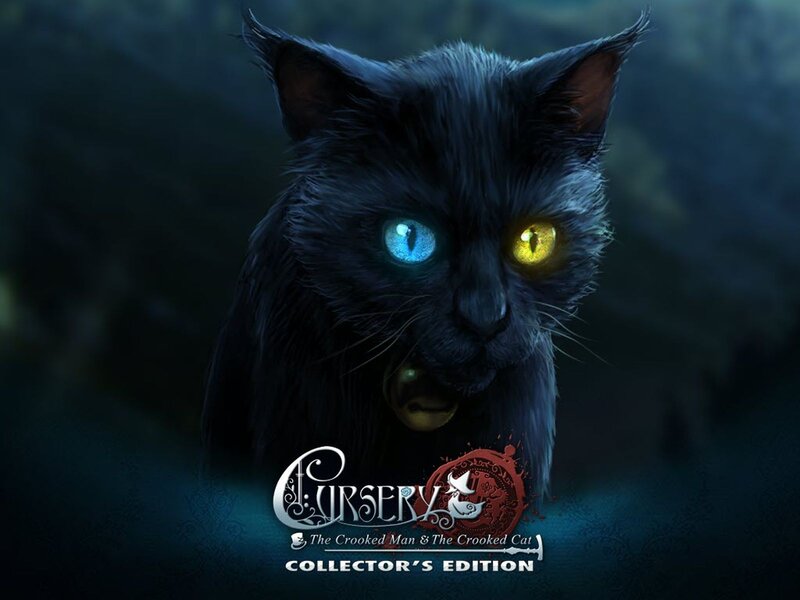 Black Cat with Glowing Eyes — Dark, Mysterious