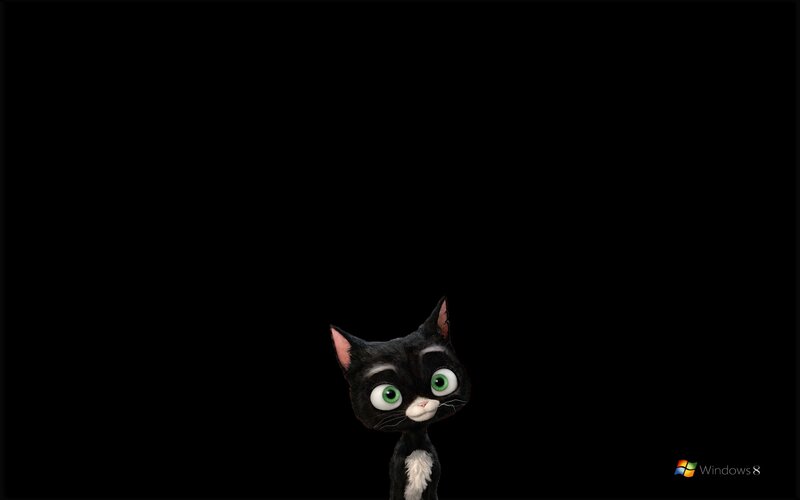 Black Cat with Green Eyes — Curious, 3d Render