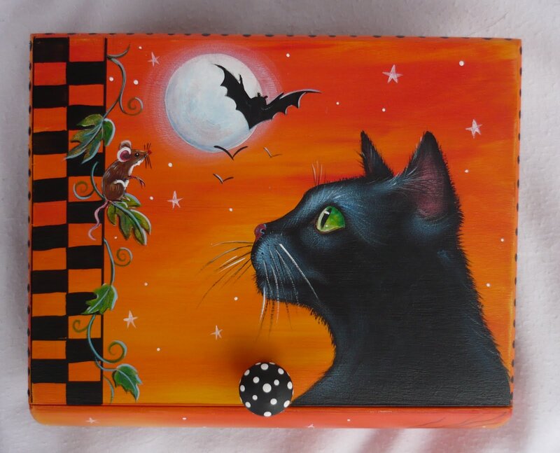 Black Cat with Green Eyes — Orange