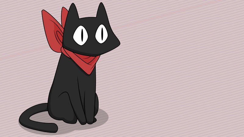 Black Cat with Red Bandana — Calm