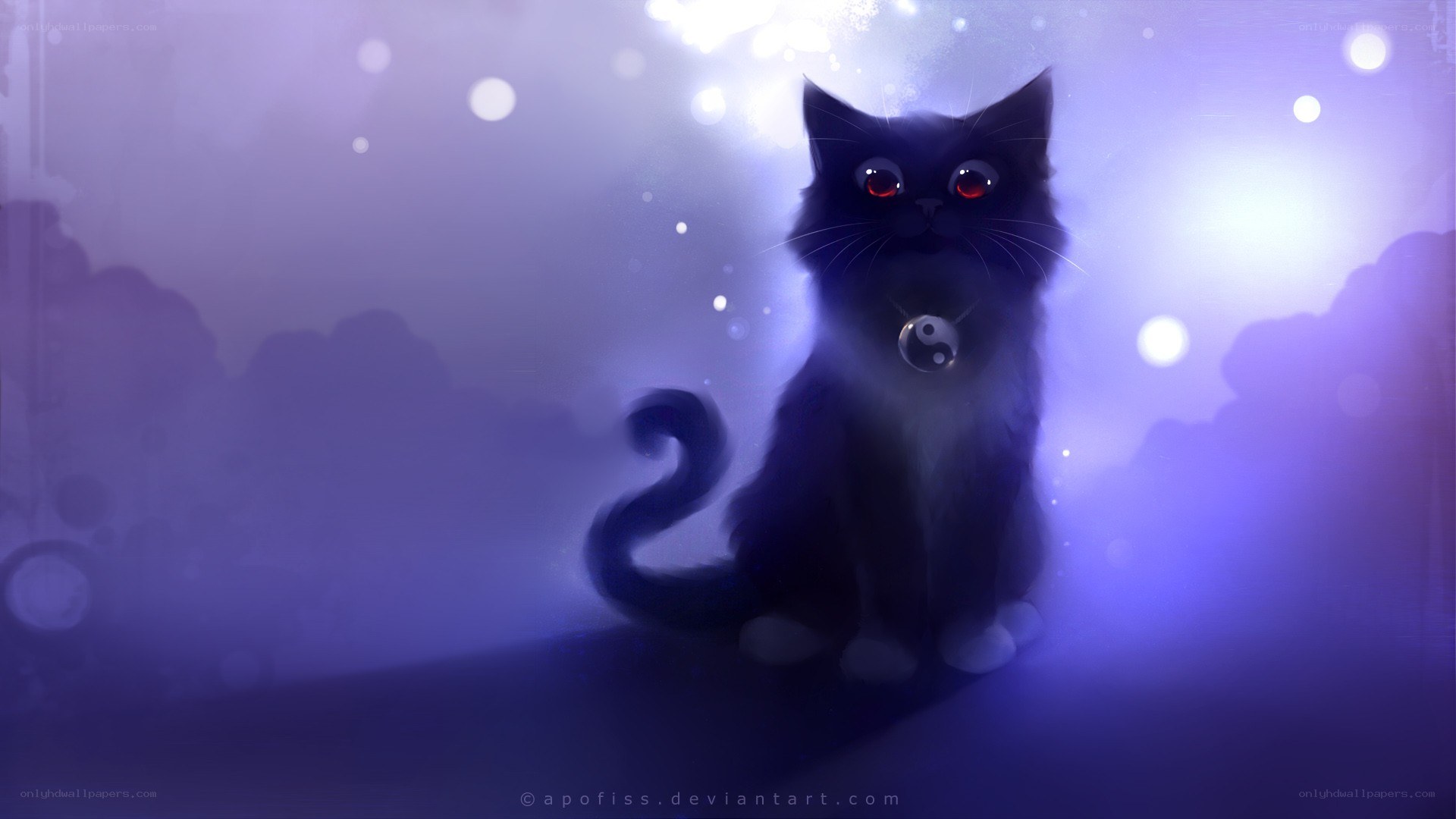 black cat with red eyes